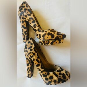 Adrienne Maloof Animal Print Heels
